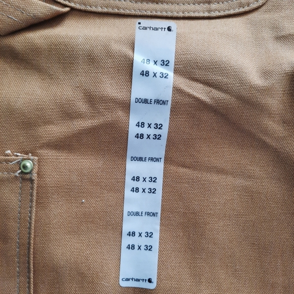 NWT Carhartt Unlined Duck Canvas Zip-to-Thigh Bib Overalls R37-BRN Size 48×32 - Picture 11 of 16